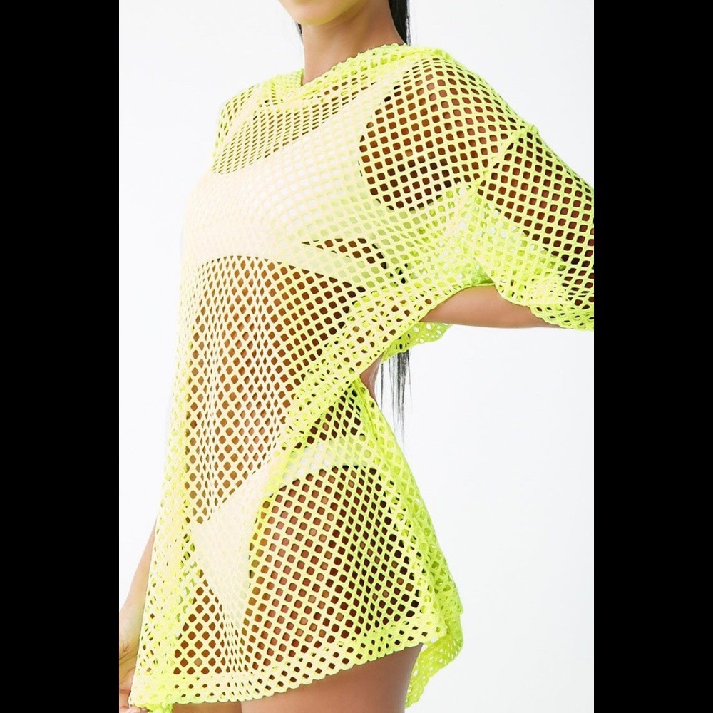 Forever 21™️ NWOT Neon Fishnet Swim Cover. 🎾💦